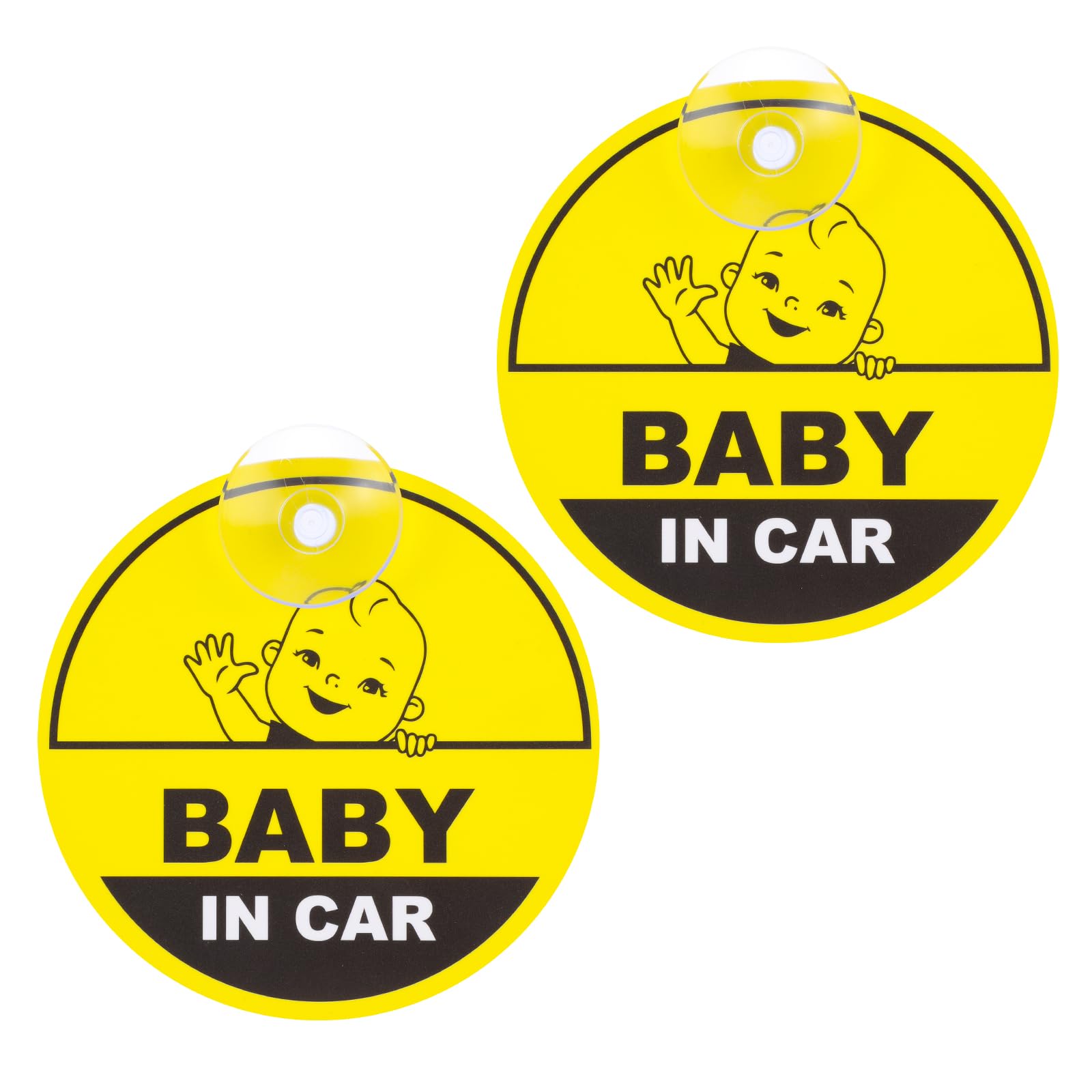 Amazon.co.jp: GEEHUA Baby in Car Signs、2個 5インチ x 5インチ 安全