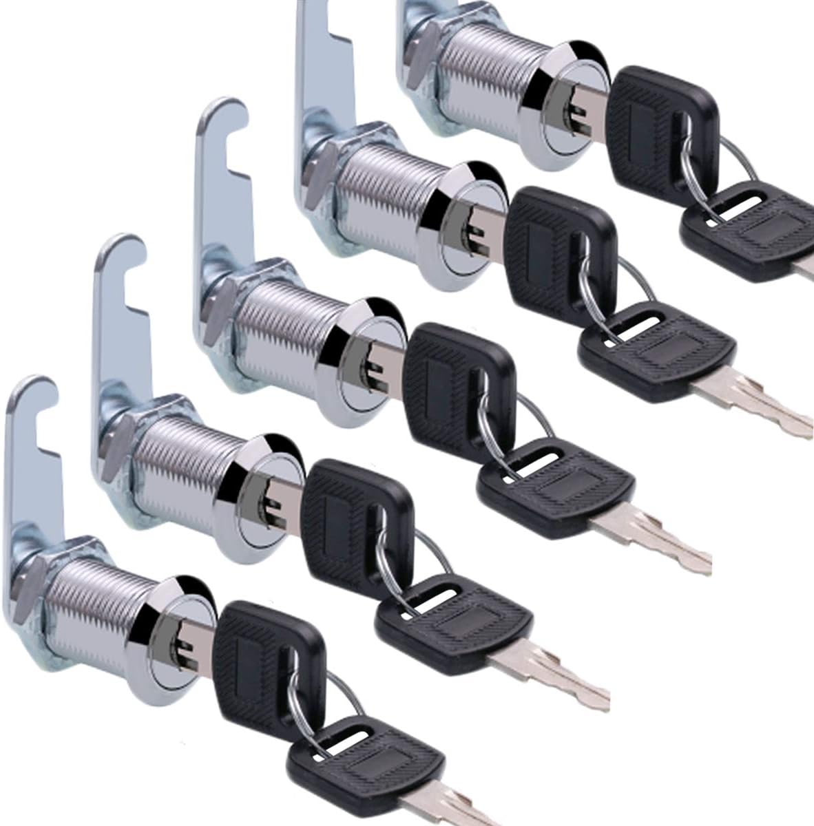 5 Pack Mailbox Lock Replacements - Chougui Keyed Alike Letter Box Lock, Cam Lock for Cabinet, Drawer, Cupboard, Locker, Door - 4 Sizes Including 16, 20, 25, 30mm