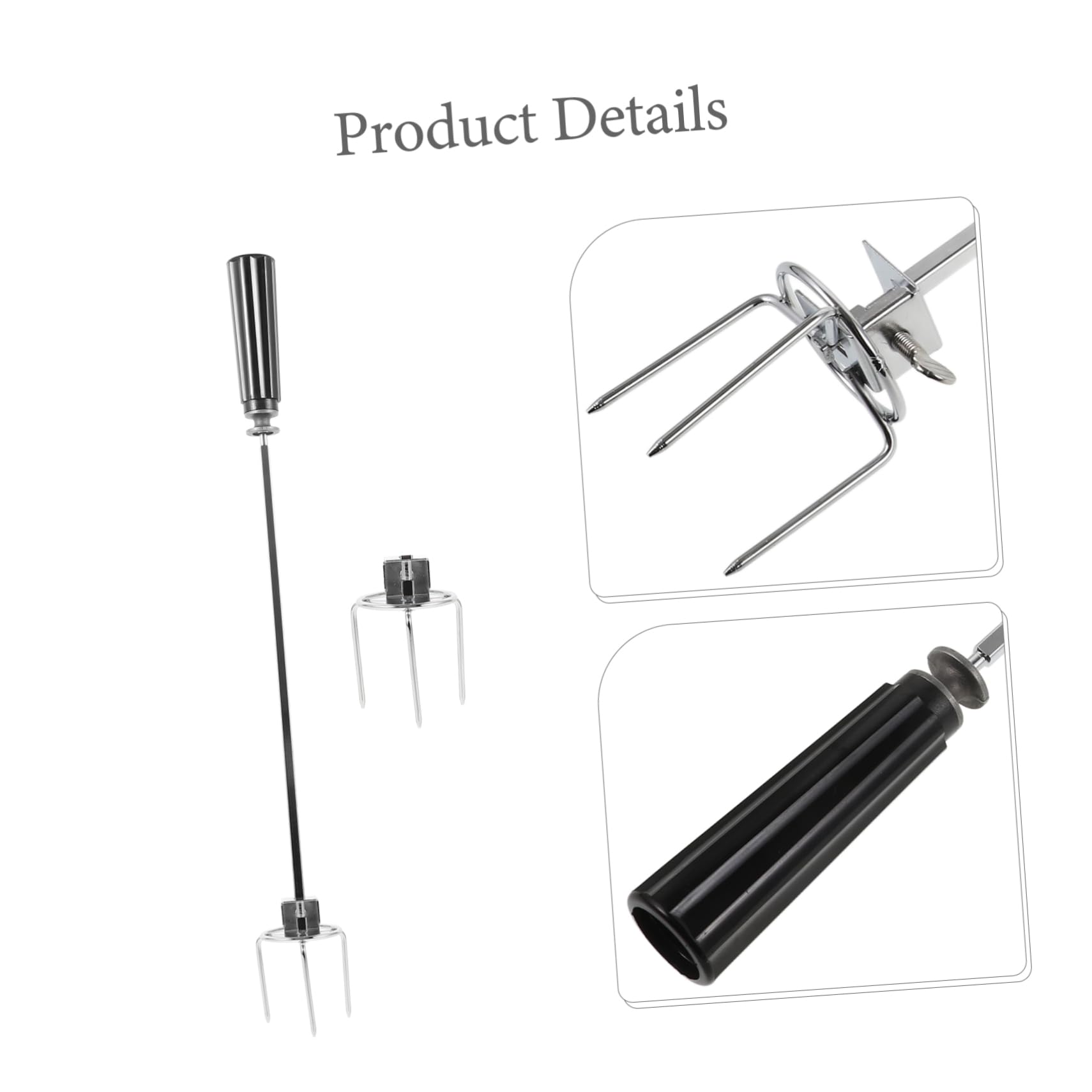BESTonZON 2sets Forchette Per Arrosto Inossidabile Forchette Rotanti Per Bbq Accessori Per Friggitrice Ad Facili e Resistenti