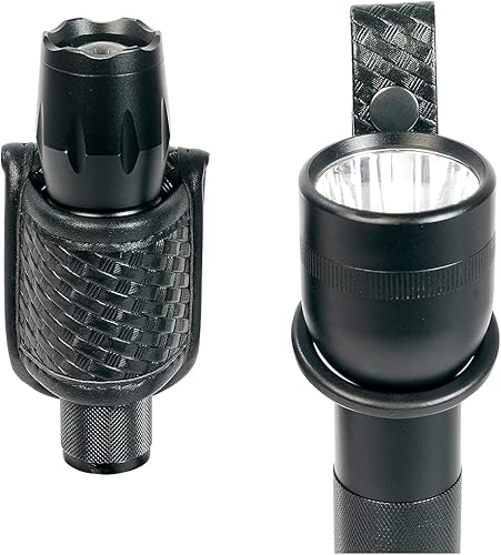 TAFTACFR Compact Flashlight Holder(Open Top)+ Flashlight Ring Strap Holder Hold Mag Lite and Other DC Cell Flashlights