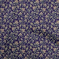 oneOone Seta Di Cotone Marrone Tessuto Mosaico Asiatico Floreale Forniture Quilting Stampano Cucire Il Tessuto Al Metro 42 Pollice largo