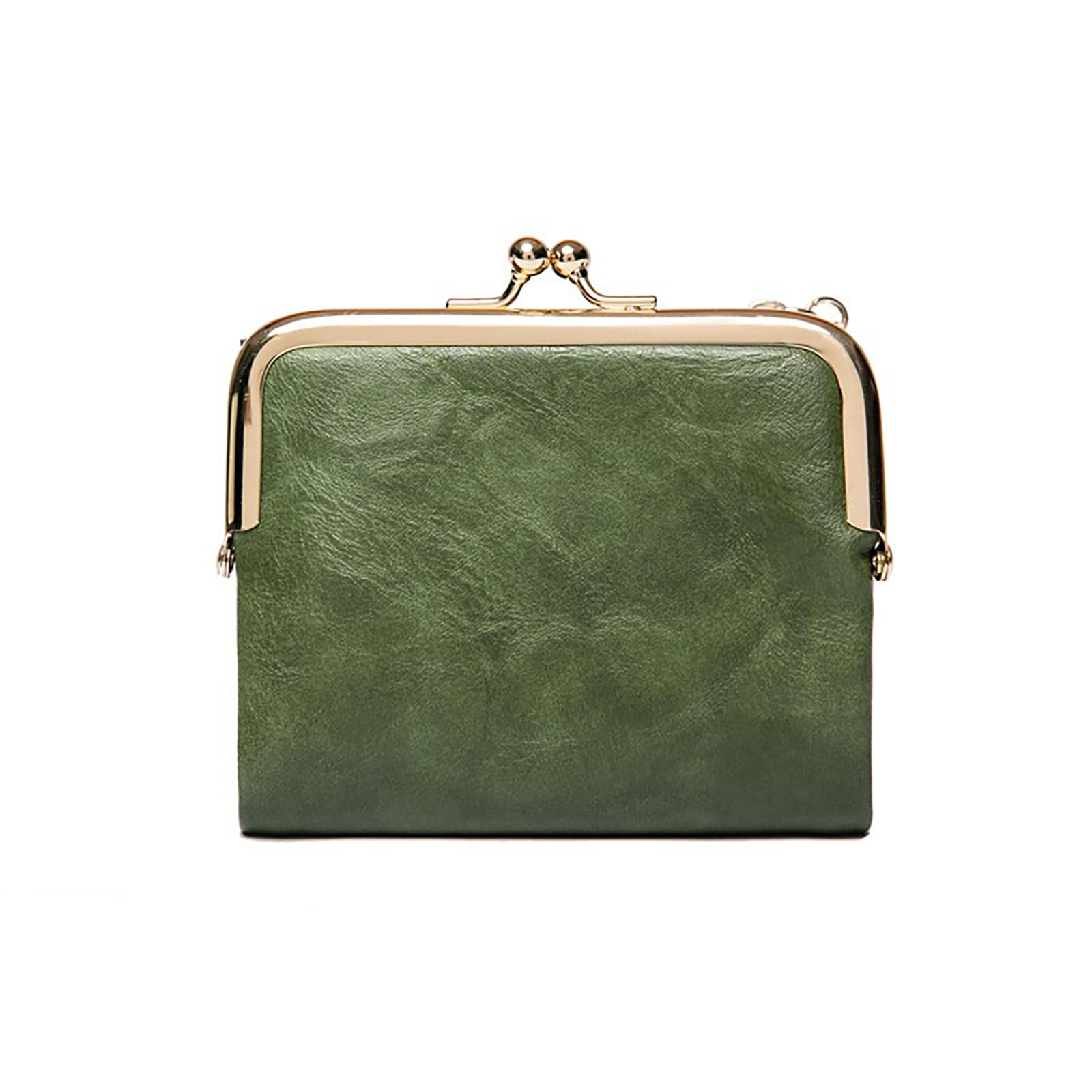 mpeak filters Small Wallet for Women, Bifold Credit Card Holder, Compact Cash Purse with Zipper Coin Pocket & Kiss Lock (Green)