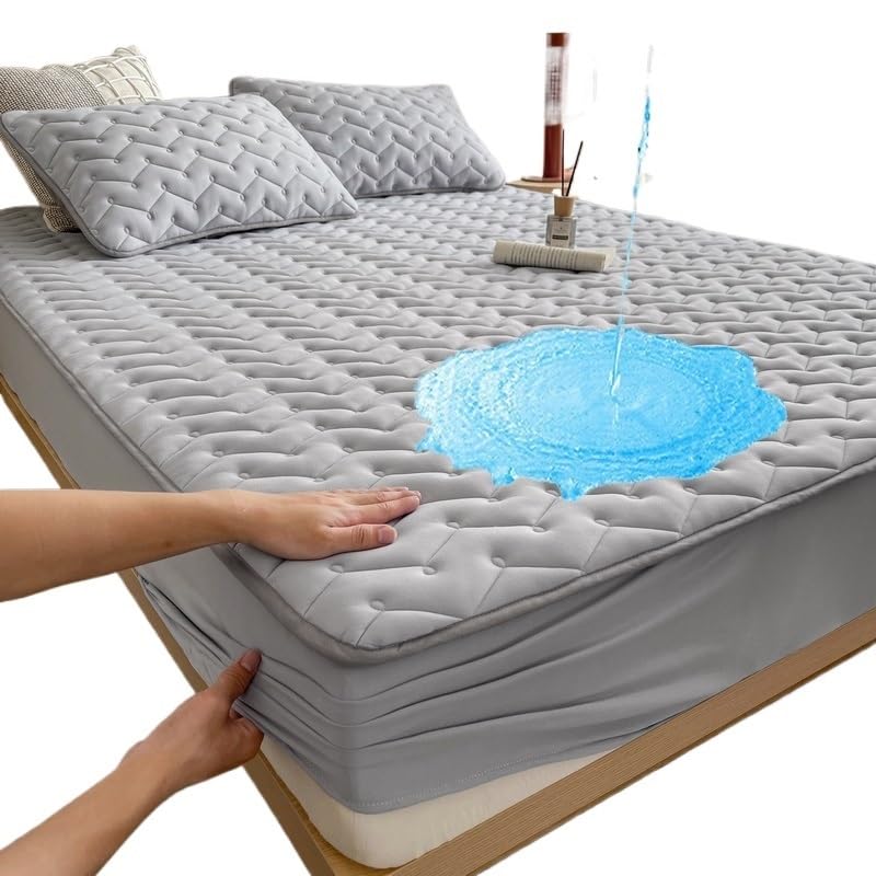 Protector Impermeable Colchon, Cubre Colchon Juego de cama impermeable de 3 piezas, 1 funda de colchón, 2 fundas de almohada, sábana ajustable suave y cómoda, protector de colchón duradero y lavable.(