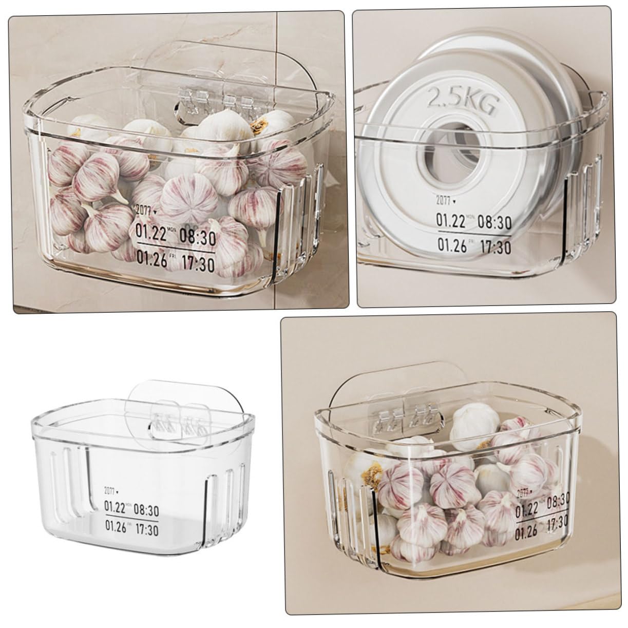 Alipis 8stücke Wandhängender Aufbewahrungskorb Für Zwiebeln Und Knoblauch Transparente Küchenorganizer Für Gewürze Obst Und Lösung Platzersparnis Küche