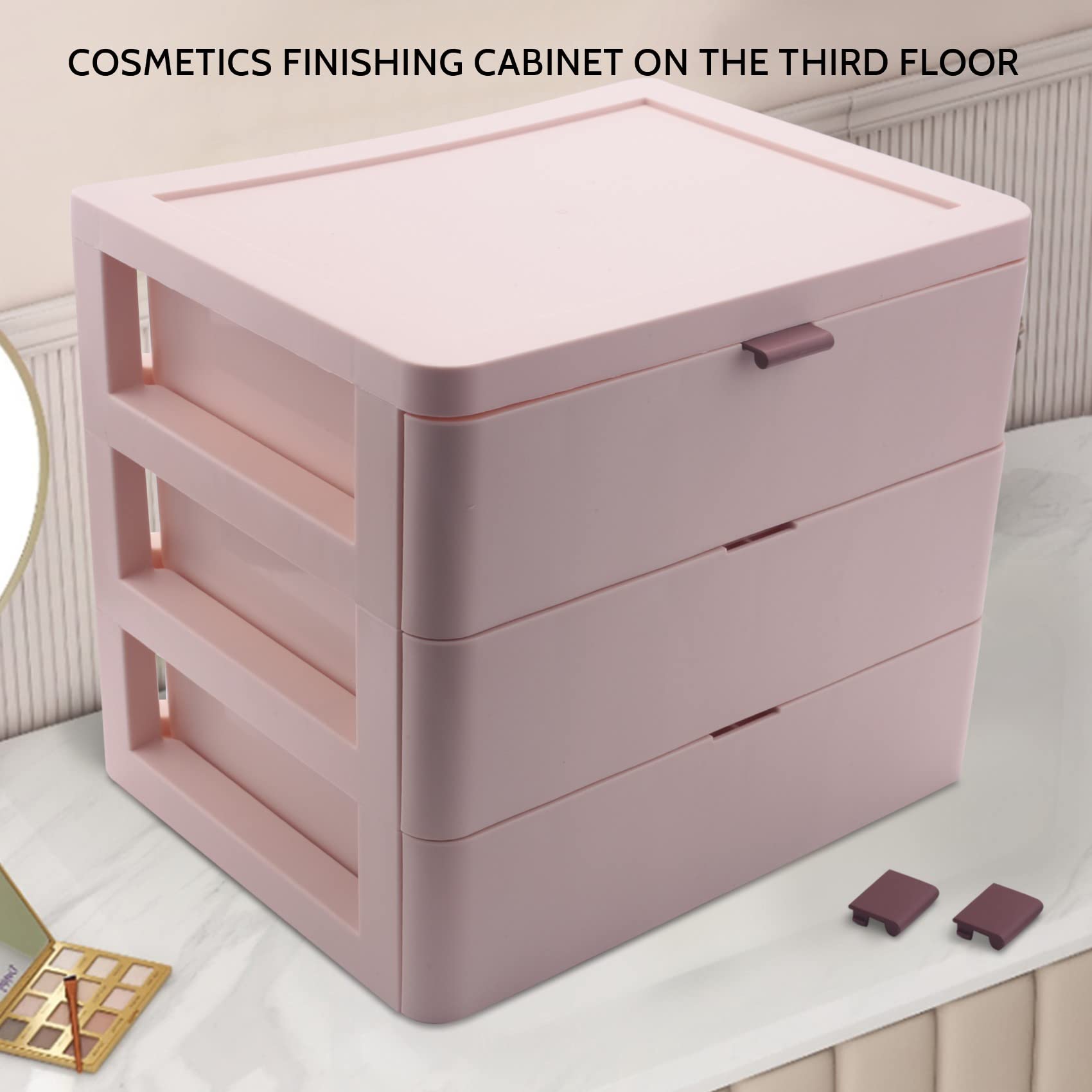 Organizer da scrivania per Ufficio a 3 Livelli, cassetto, Accessori da Bagno, Scatola portaoggetti per Cosmetici, Trucchi, Gioielli