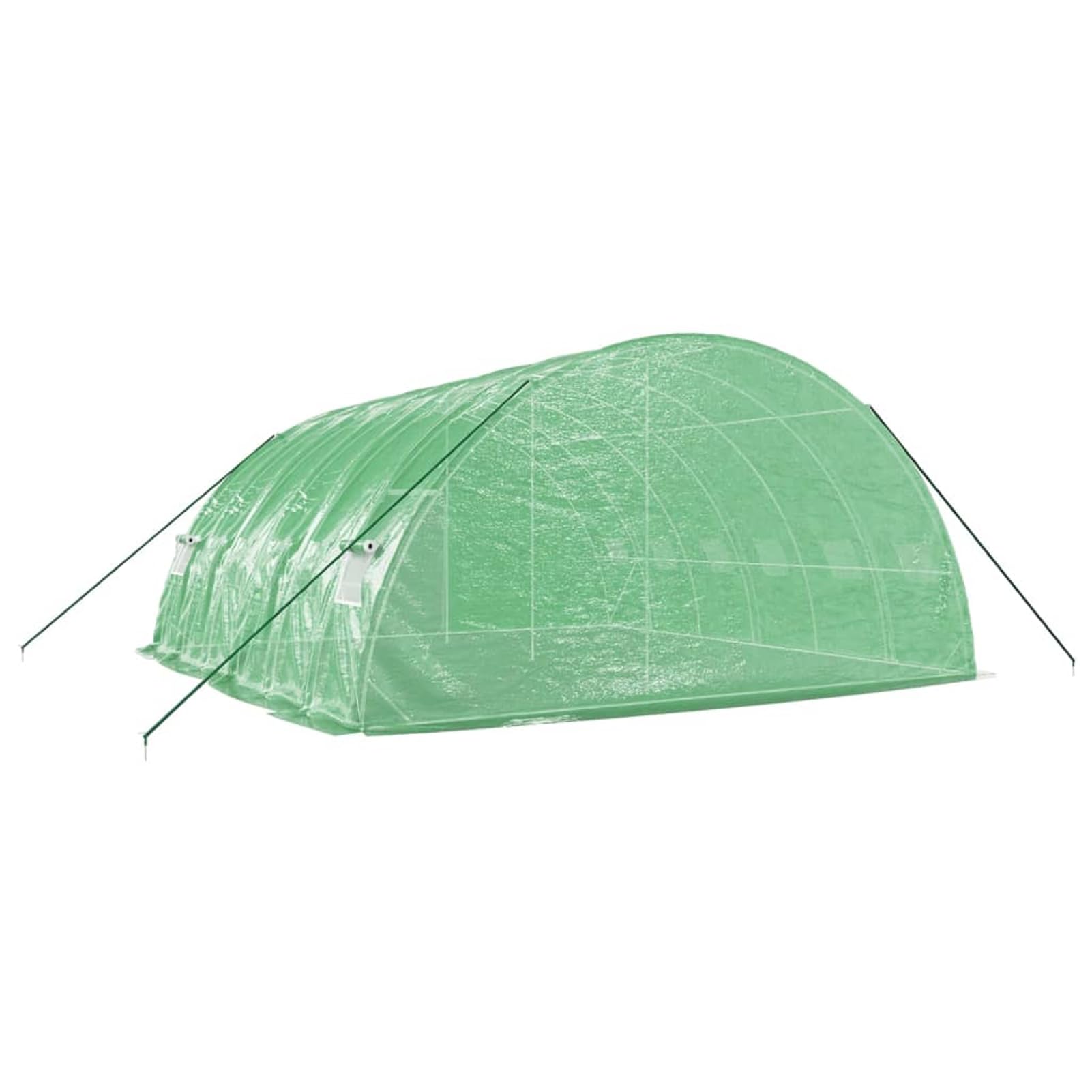 Homgoday Invernadero con Estructura de Acero Verde 36 m² 6x6x2,85 m, Invernadero Caseta Jardín Terraza Plantas Semilla Cultivo Huerto Verduras Cubierta Casero Invernaderos Casa y jardín