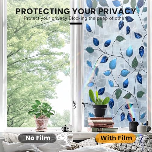 Película decorativa para ventana con diseño floral 3D miniatura 5