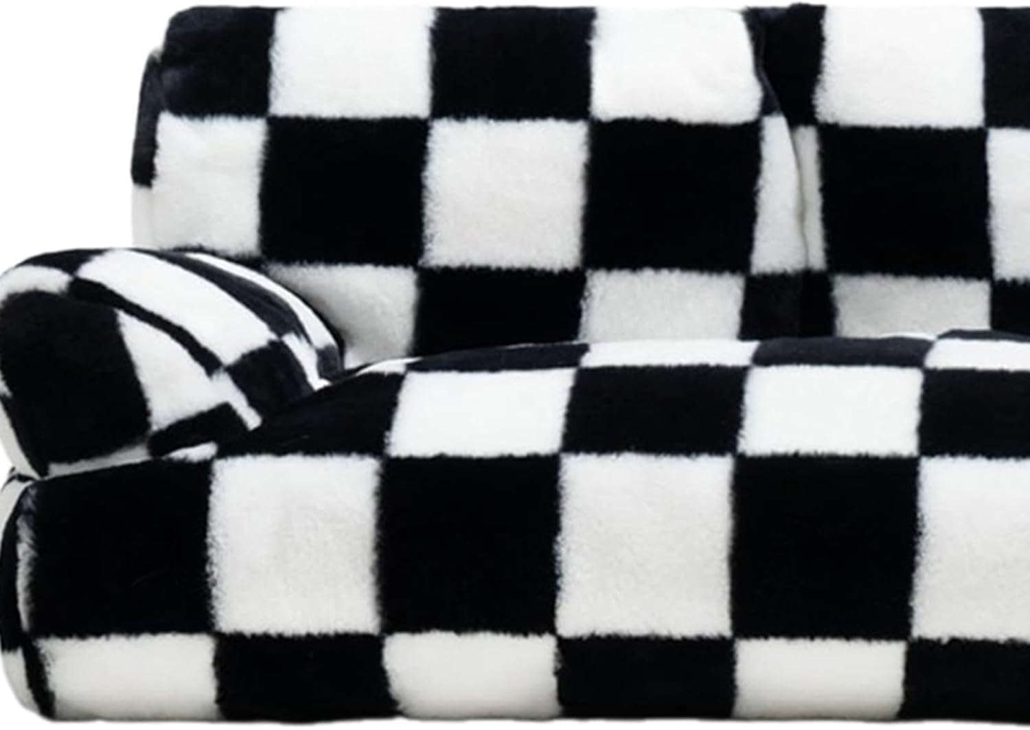 Soft Calming Cat Sofa Bed Pet Couch Non Slip Base All Seasons Comfortable Dog Bed Sofa Fluffy Cat Couch for Indoor Cats Puppy, Black S