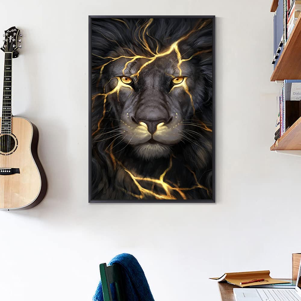 Kit Diamond Painting Leone 5D 30x40cm - Pittura Con Diamanti Per Adulti E Bambini, Full Drill - Foto 2