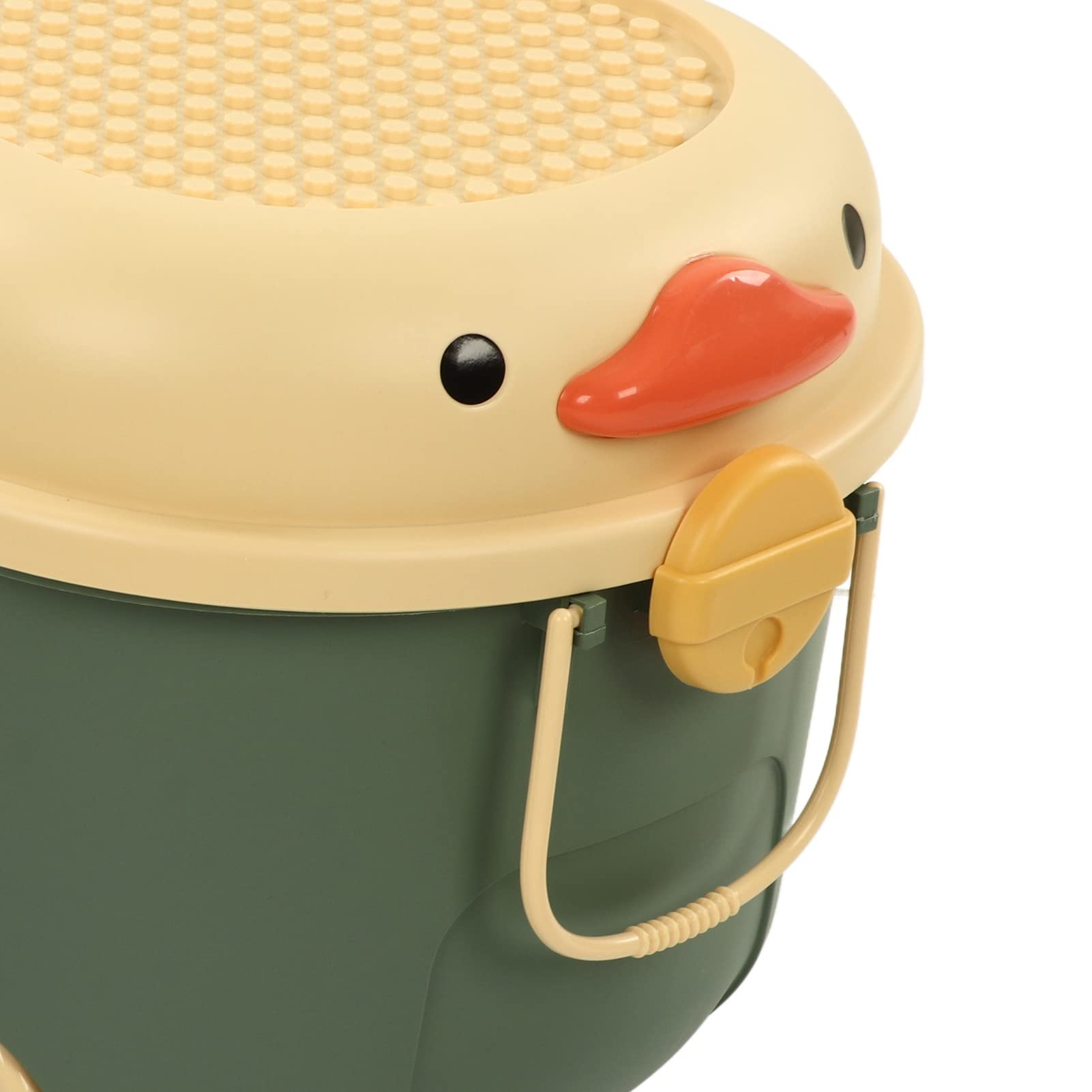 Aramox Scatola Portaoggetti per Giocattoli, Simpatico Organizer in Plastica per Bambini con Copertina a Forma di Anatra con Ruote, Grande capacità per Giocattoli e Vestiti (verde (grande))