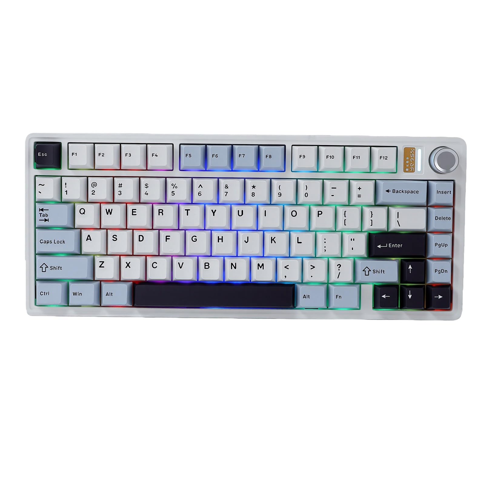 Luocute Tastiera Meccanica Wireless, 81 Tasti | Hot Swap al 75%, retroilluminazione RGB, Bluetooth tri modalità, 2,4 GHz tipo C, per PC portatile