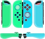 TNP Joycon Case for Nintendo Switch - Silicone Joy Con Case for Nintendo Switch & Switch OLED - Protective Switch Controller Case Cover with Thumb Grip Caps for Nintendo Switch Joycon (Black)
