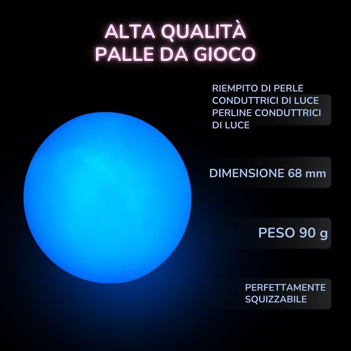 Set di 3 LED Palline Giocoleria- Palle da Giocoliere con Luce Luminosa | Giocattoli Giocoleria con Colori Arcobaleno e Effetto Stroboscopico per Principianti & Professionisti | Per Bambini & Adulti