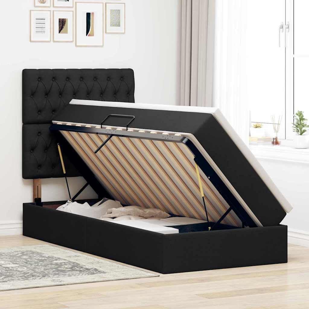 Elegante ecopelle nera con contenitore idraulico 67.11 Nero 90x200 cm