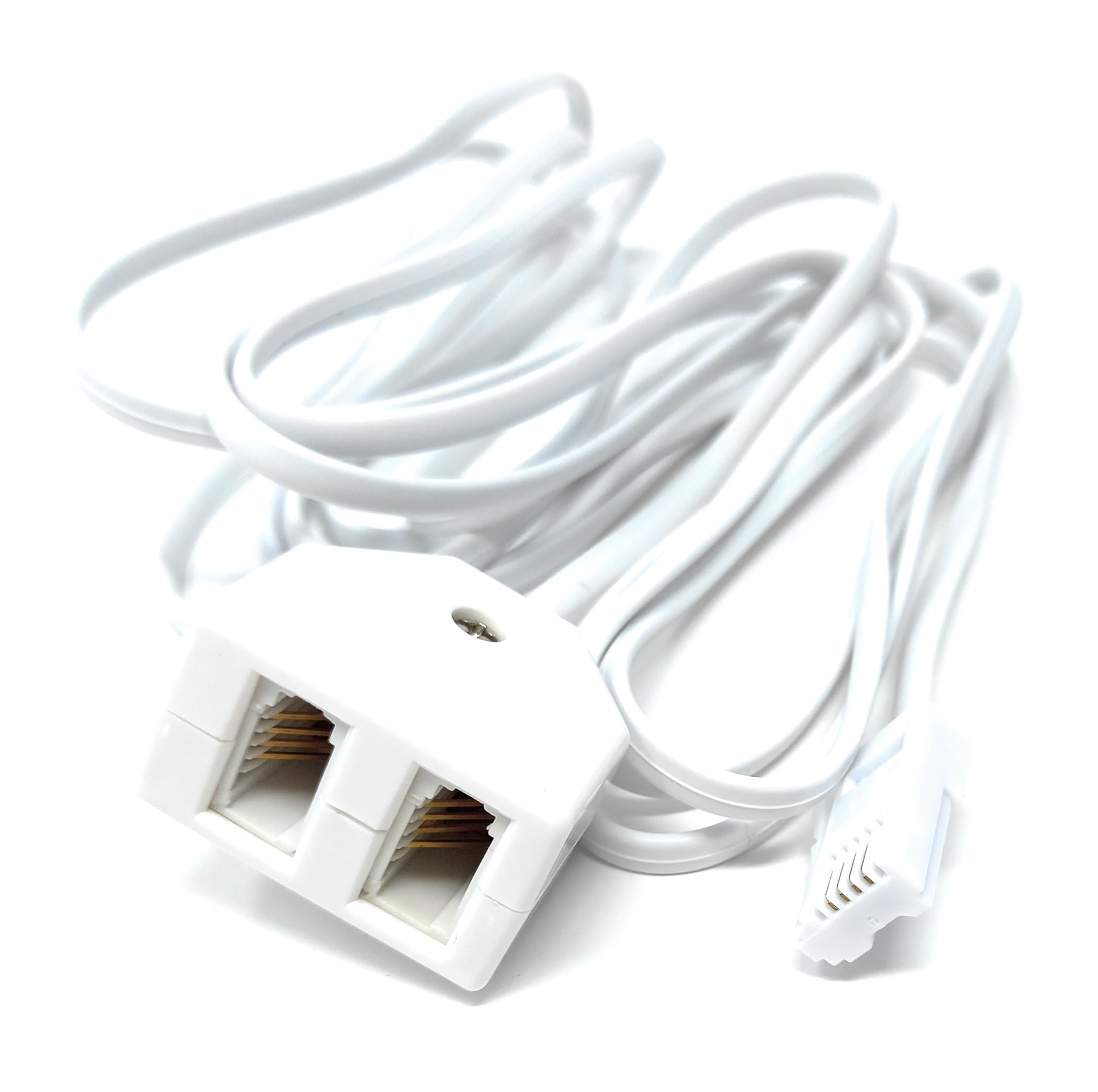 DRUT 3m Twin BT Extension Lead, One BT Jack to Two Sockets, Double Telephone Splitter Cable 10ft, 3 meters - Image 2