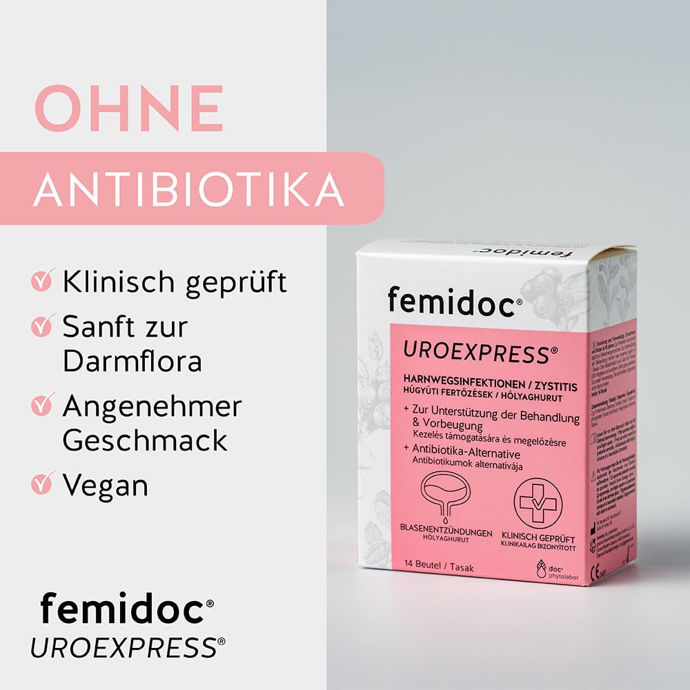 UROEXPRESS Trinkbeutel 14 Stück | unterstützt die Behandlung und Vorbeugung Blasenentzündung | Wirkstoff 2g D-Mannose | vegan