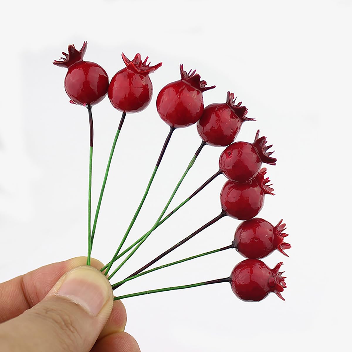 LKXHarleya Fake Flower Stamen Stem Fake Berries Artificial Cherry Simulation Pomegranate Wedding Home Decoration, Mixed Color, 50PCS