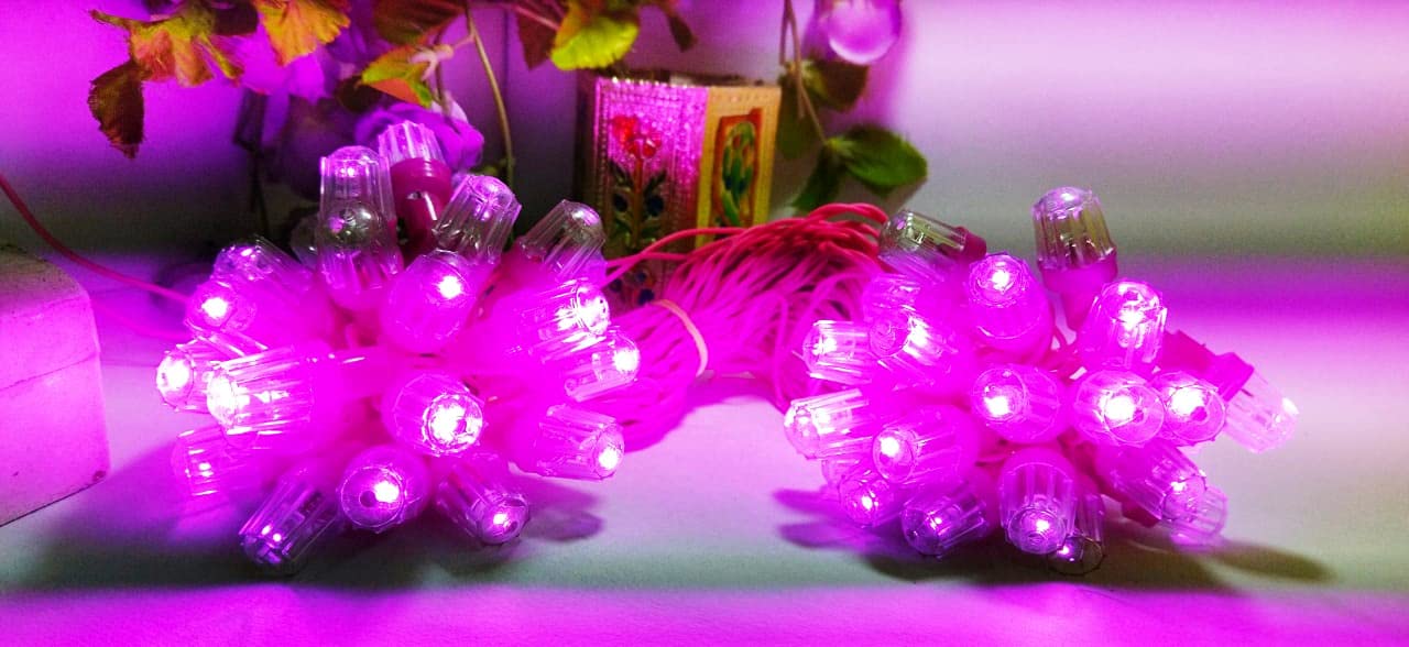 Generic Fancy Led Series Light 50 Bulbs 40 feet Length for Home and Office Decoration 8mm Diamond (1 Piece) Pink Color