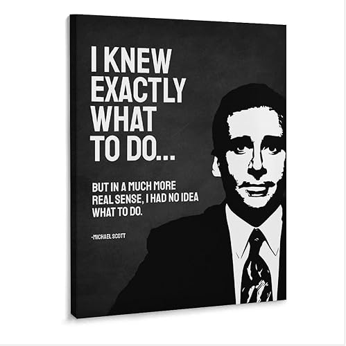 EPEDIC Póster de Michael Scott Life Coach con citas inspiradoras (1) póster en lienzo para decoración de pared, pinturas para sala de estar,