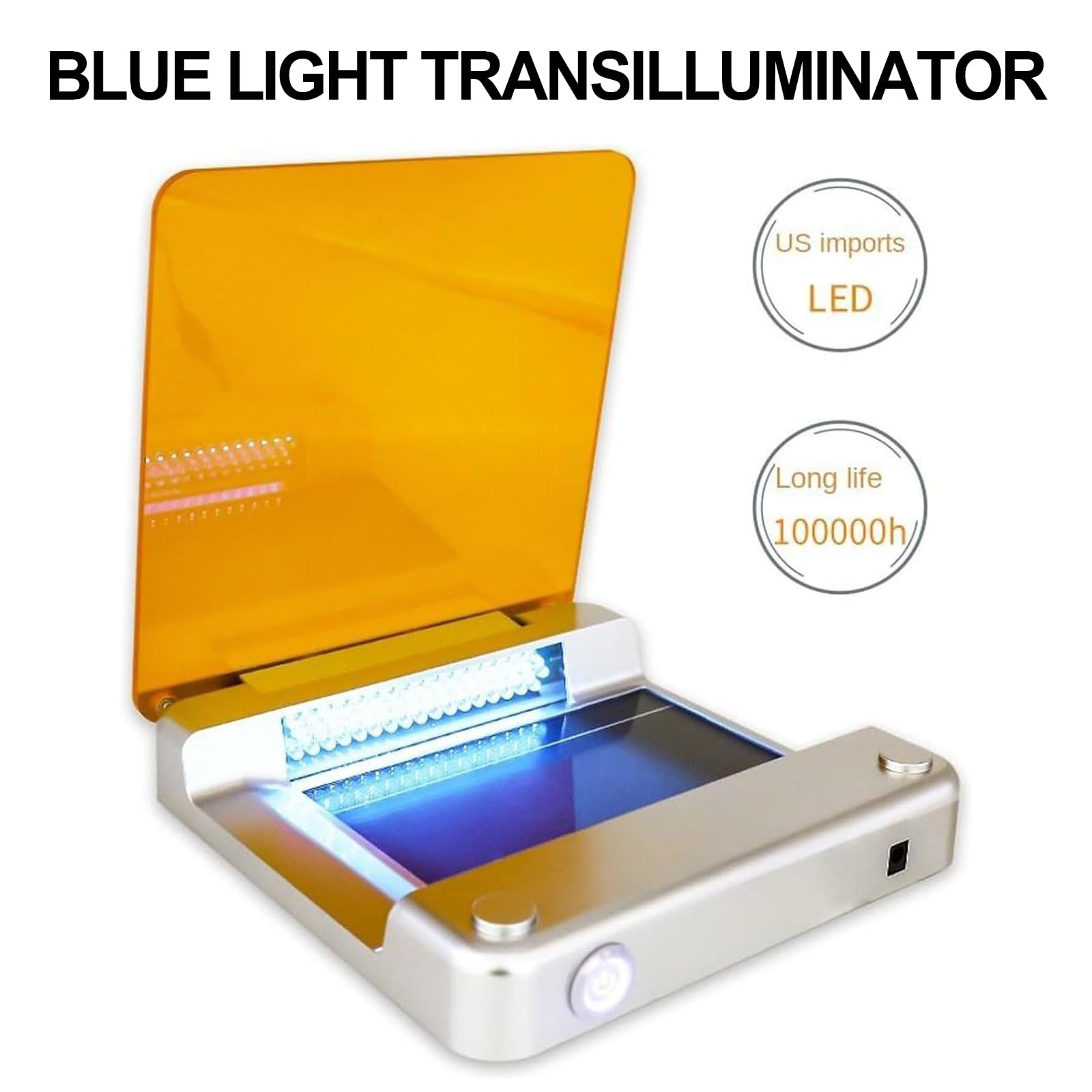 Blue Light - Cortador de gel de luz azul, transiluminador LED, 470 nm, intensidad ajustable, filtro ámbar para visualización y corte de electroforesis en gel de ADN