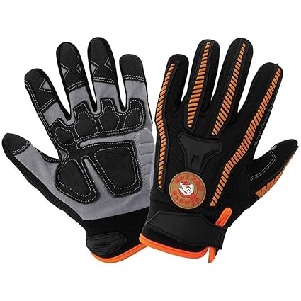 Global Glove HR8500 - Hot Rod Gloves - Impact Resistant Padded Palm Gloves - Large
