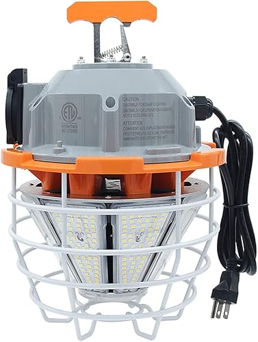 RIUVAO Luz de trabajo temporal LED 110V-277V 150W 25000ML 5000K Luz de construcción enlazable Luz blanca luz del día blanca, colgante para el sitio
