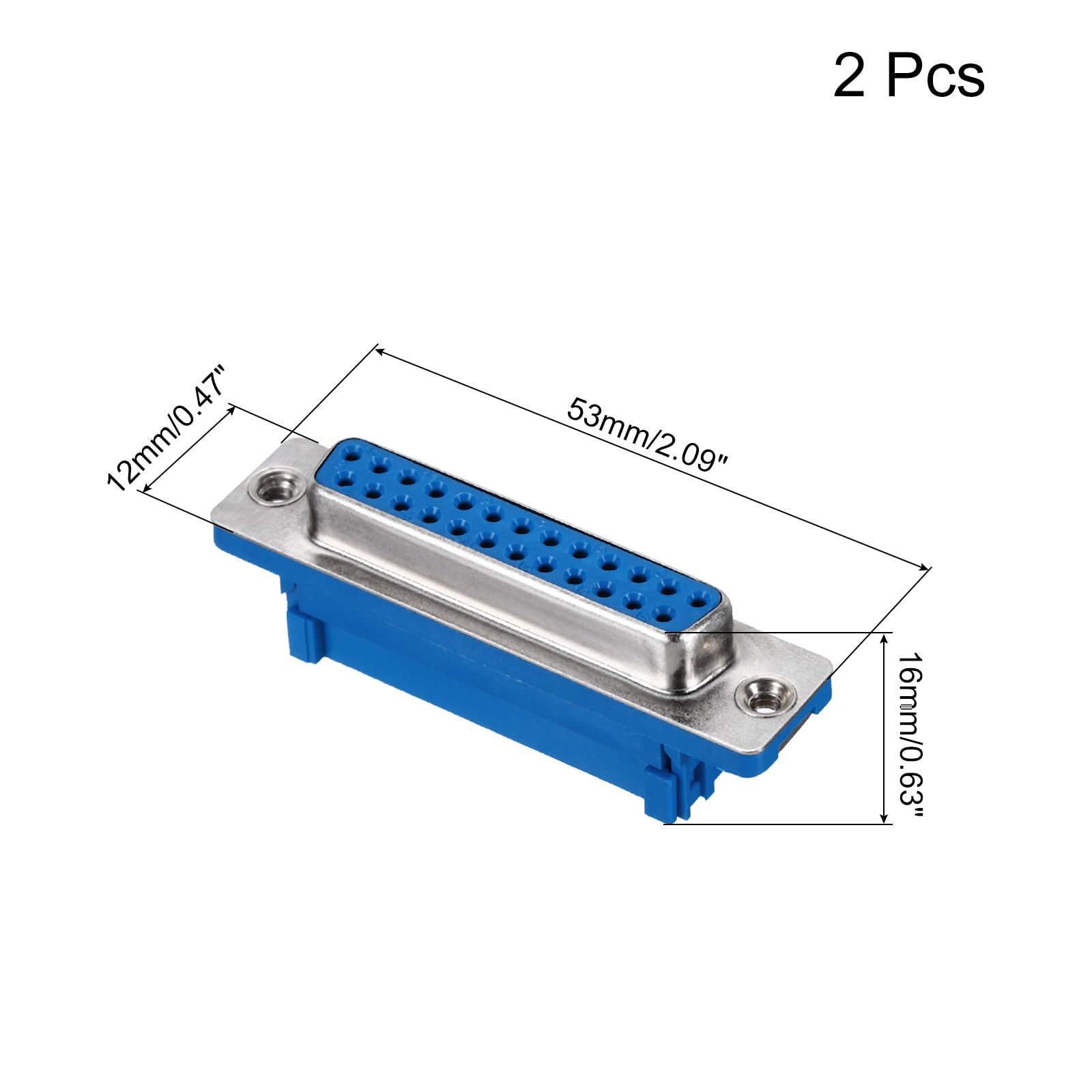 MECCANIXITY D-sub Connector DB25 IDC Crimp Connector Female Socket 25-pin 2-Row Female Serial Port Terminal Breakout for Mechanical Equipment CNC Computers Pack of 2