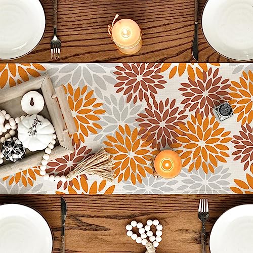 Artoid-Mode-Orange-Dahlia-Floral-Pinnata-Fall-Table-Runner-Seasonal-Autumn-Thanksgiving-Kitchen-Dining-Table-Decoration-for-Home-Party-Decor-13×72-Inch Artoid Mode Orange Dahlia Floral Pinnata Fall Table Runner Seasonal Autumn Thanksgiving Kitchen Dining Table Decoration for Home Party Decor 13×72 Inch