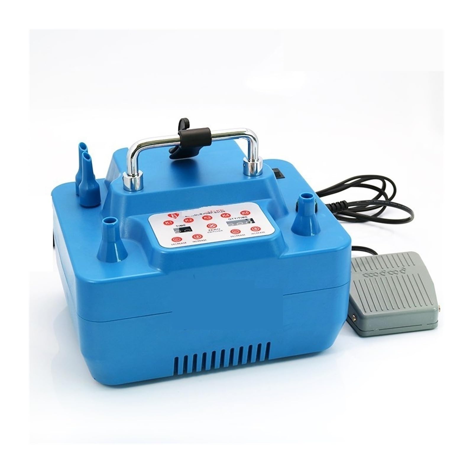 Electric Balloon Pump 800W with Timer Dual Holes Professional Inflator with Memory Function Foot Switch for DIY Use