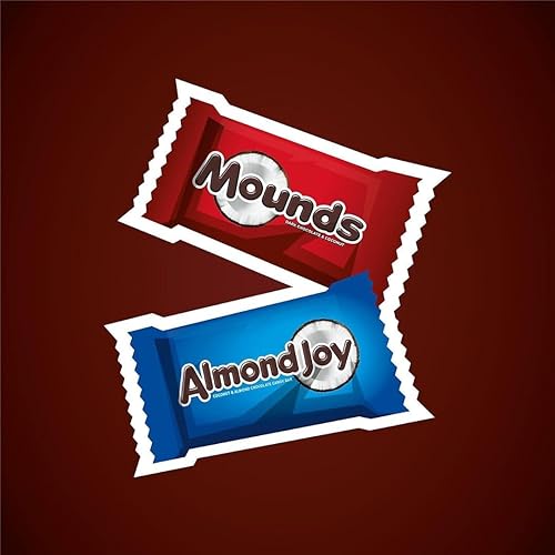 Miniatura 5 de Almond Joy and Mounds - Surtido de caramelos en miniatura, barras de chocolate de coco y almendras, dulces envueltos individualmente, paquete