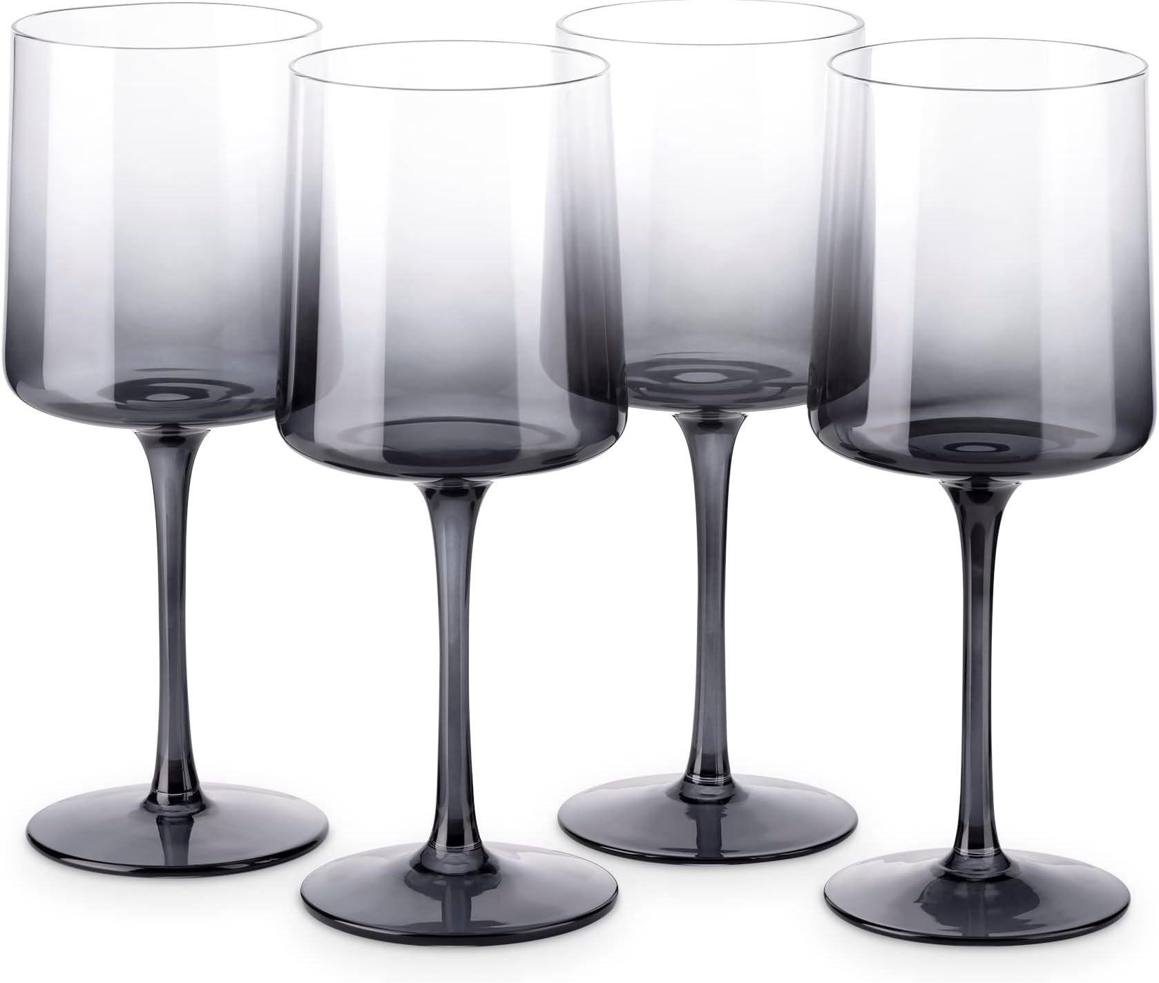 Navaris Grey Tinted Wine Glasses Set of 4 Coloured Wine Glasses