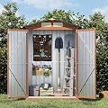 Canovire 5x3FT Outdoor Storage Shed, Metal Garden Shed with Updated Frame Structure & Double Lockable Doors, Large Tool Shed for Backyard, Patio,Lawn,Utility & Bike Storage