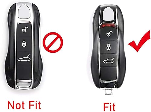 Miniatura 2 de iJDMTOY (1) funda para llave tipo control remoto inteligente, metálica, brillante, que combina a la perfección, para Porsche Cayenne Panamera Macan