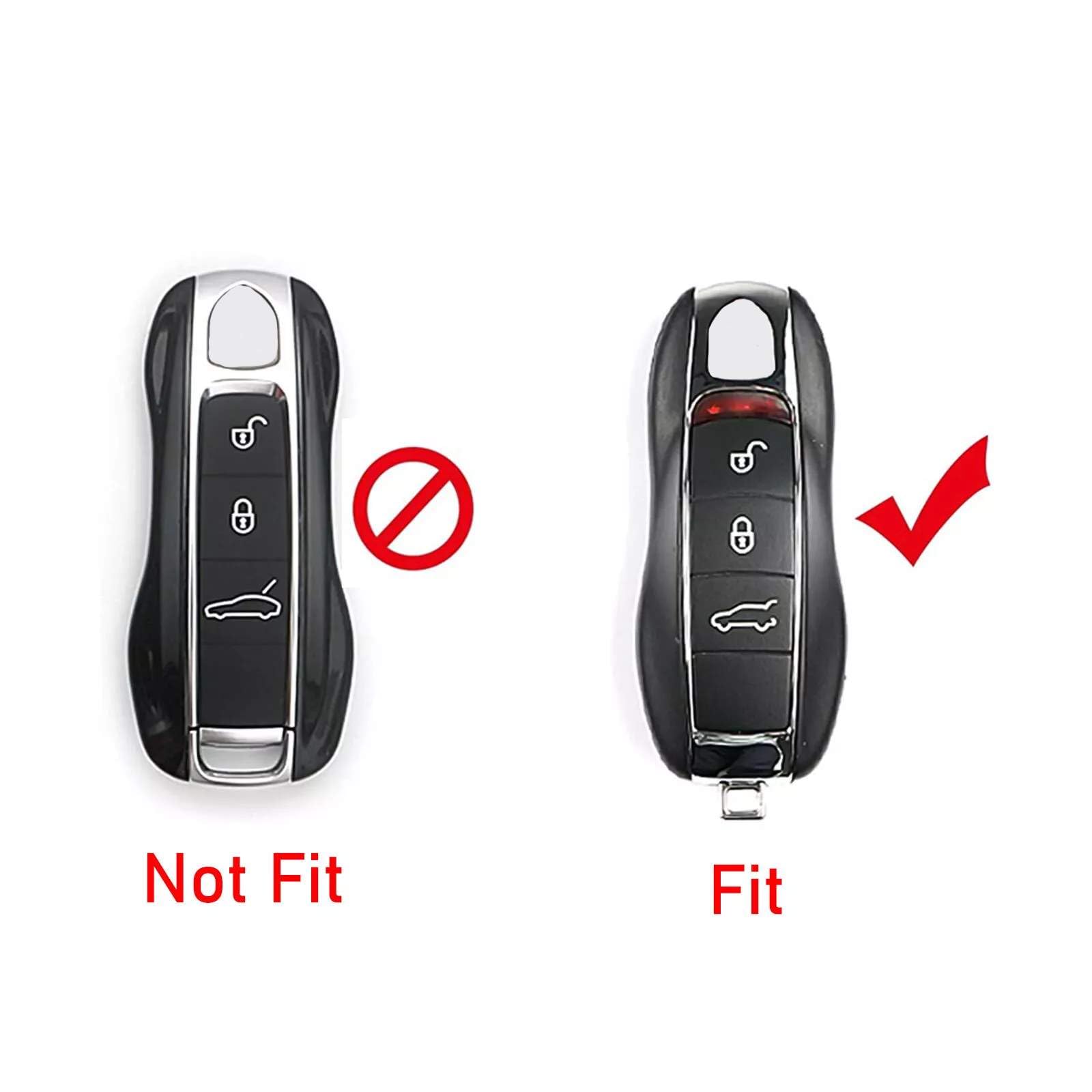 iJDMTOY Direct Replacement Agate Metallic Grey Finish Key Fob Side Panel Trims Compatible with Porsche Cayenne Panamera Macan 911, etc