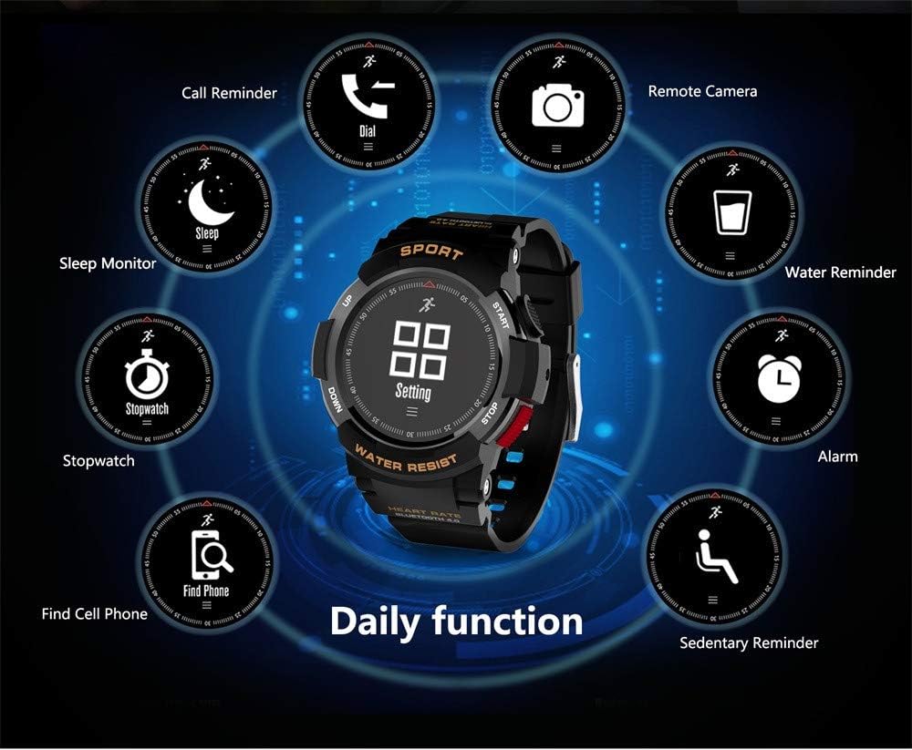 Smartwatch da Donna per Uomo Sport F6 SmartWatch Bluetooth 4.0 IP68 Impermeabile Smart Watch Smart Card Smart Monitor di frequenza cardiaca iOS e Android Phone By WUDUBE Smartwatch da Donna per Uomo Sport F6 SmartWatch Bluetooth 4.0 IP68 Impermeabile Smart Watch Smart Card Smart Monitor di frequenza cardiaca iOS e Android Phone By WUDUBE