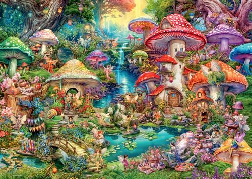 Ravensburger - Puzzle Adulte - Puzzle 1000 pièces - Le Village de Champignons/Aimee Stewart - Adultes et Enfants à partir de 14 Ans - Puzzle de qualité...