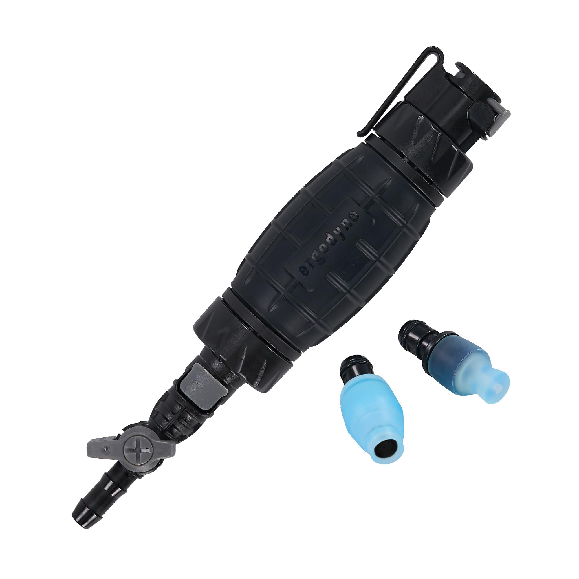 Chill Its 5054 Water Hand Pump Attachment for Hydration Bladders by Ergodyne – 51% Silicone, 27% POM, 22% PP, Black, Model 13054
