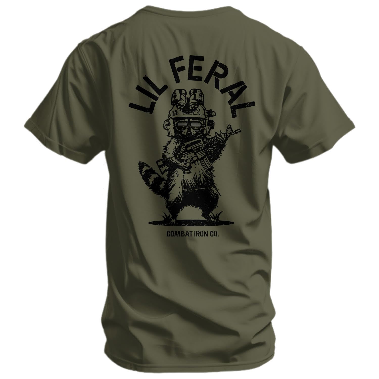 Combat Iron Men's Graphic T-Shirt - Lil Feral Raccoon
