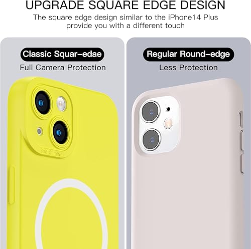Miniatura 3 de Funda magnética para iPhone 14 Plus, funda de silicona a prueba de golpes compatible con MagSafe, forro de microfibra suave antiarañazos, cubierta