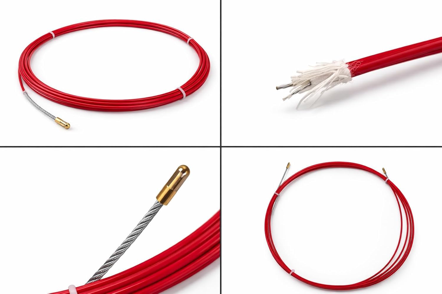 Profesjonalna sonda kablowa z włókna szklanego, prowadnica kabla elektrycznego. Ultra sztywna sprężyna elektryka. (3,6 mm x 7 metrów) modułowa wysuwana