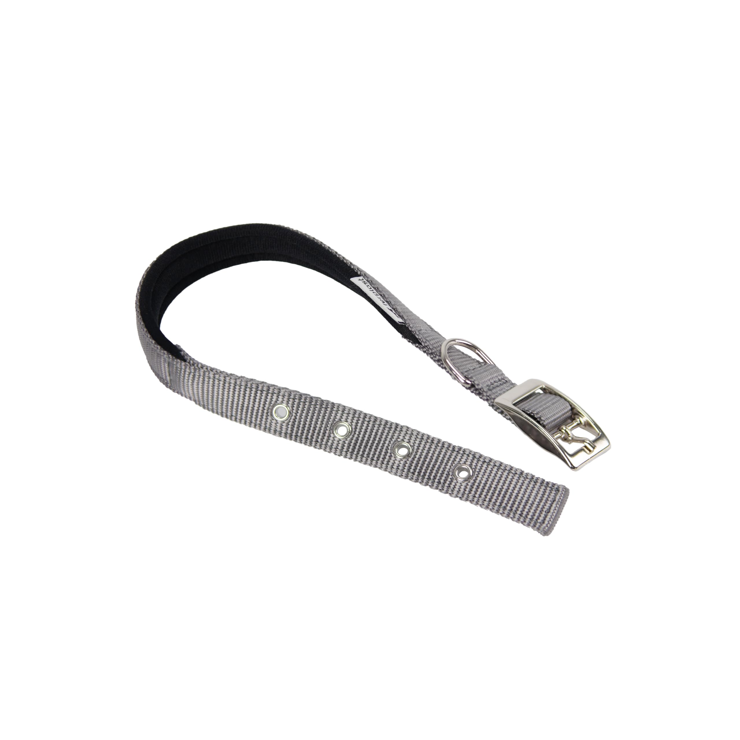Ferplast Collare Cane Taglia Media Collare per Cani in Nylon Imbottito Regolabile Fibbia Metallica, Misura Collo 32-39 cm, Grigio