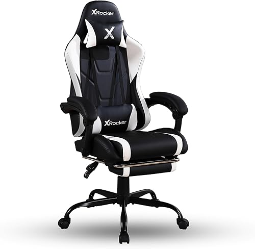 X Rocker PC Computer Gaming Office Chair on Castors, Adjustable, Erognomic Chair for Gamers and Streamers, for Bedroom, Home Office Desk, Dorm Room