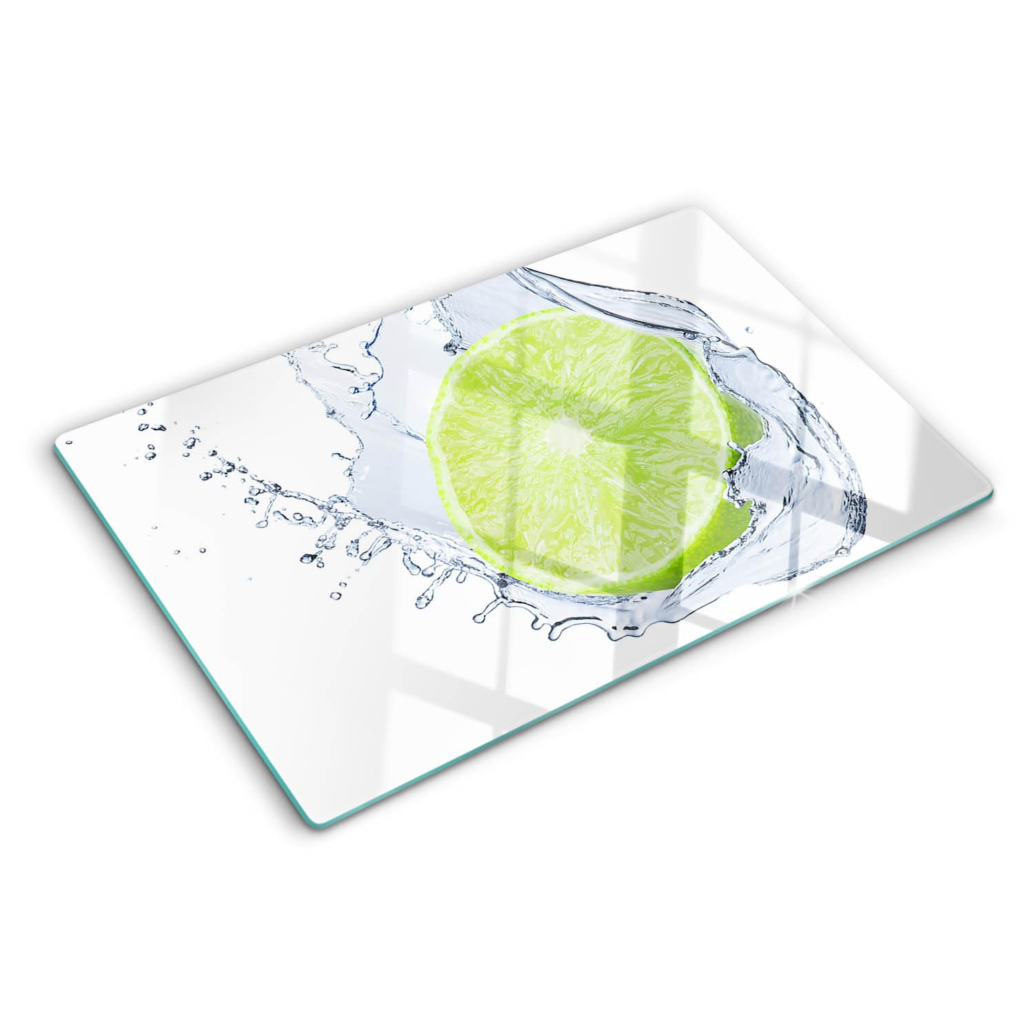 Planche de cuisine en verre 80x52 cm citron vert antidérapante
