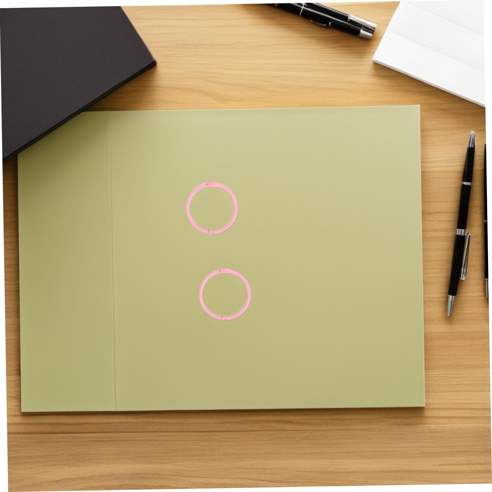 50 Pezzi Anelli Raccoglitore Mobili in Metallo Rosa per Schede Flash Portachiavi e Organizer Note per Ufficio Scuola e Casa