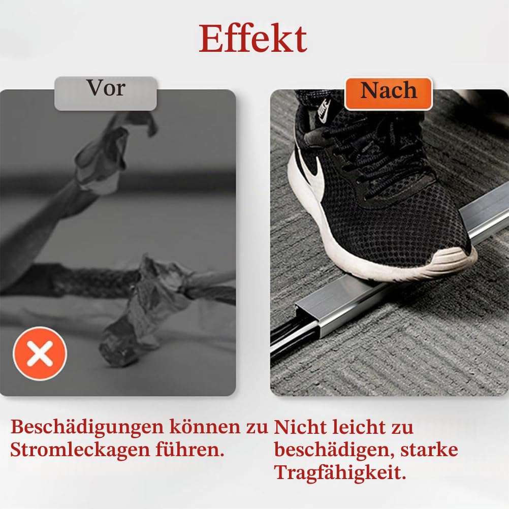 RSBFER 4 m Aluminium-Kabelkanal, Kabelkanal-Set, Offener Kabelkanal, Kabelkanal-Managementsystem für den Innen- und Außenbereich,25x15mm