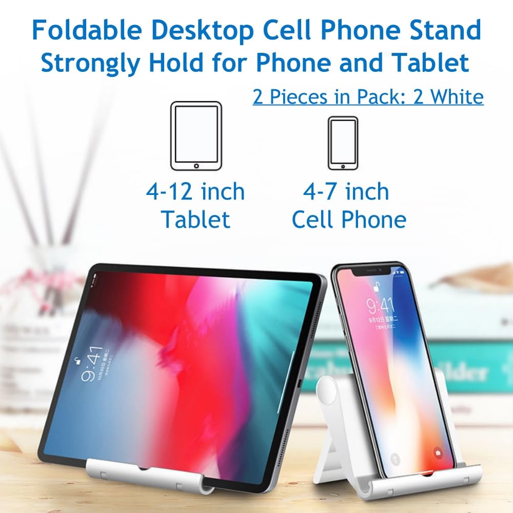 Cell Phone Stand For Desk 2 Pack Mobile Phone Holders Deskto