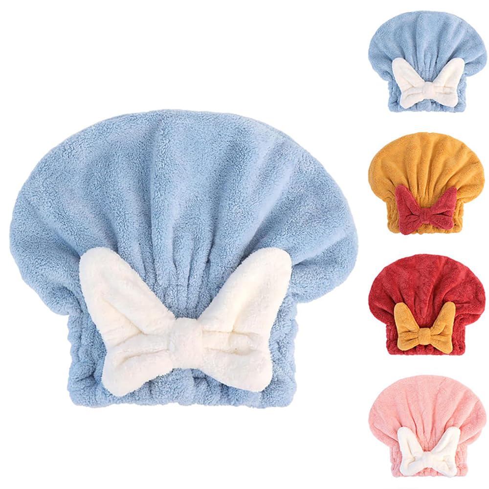 Throushine Gohomie Super Absorbent Hair Towel Wrap for Wet Hair (Blue)
