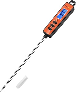 ThermoPro TP01A Digital Meat Thermometer for Cooking Candle Liquid Deep Frying Oil Candy, Kitchen Food Instant Read Thermometer with Super Long Probe, Backlit, Lock Function