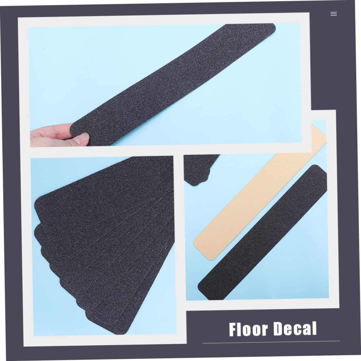 SEWACC Easy to Apply 20pcs Black Frosted Floor Stickers Self-Adhesive Removable Decals for Home