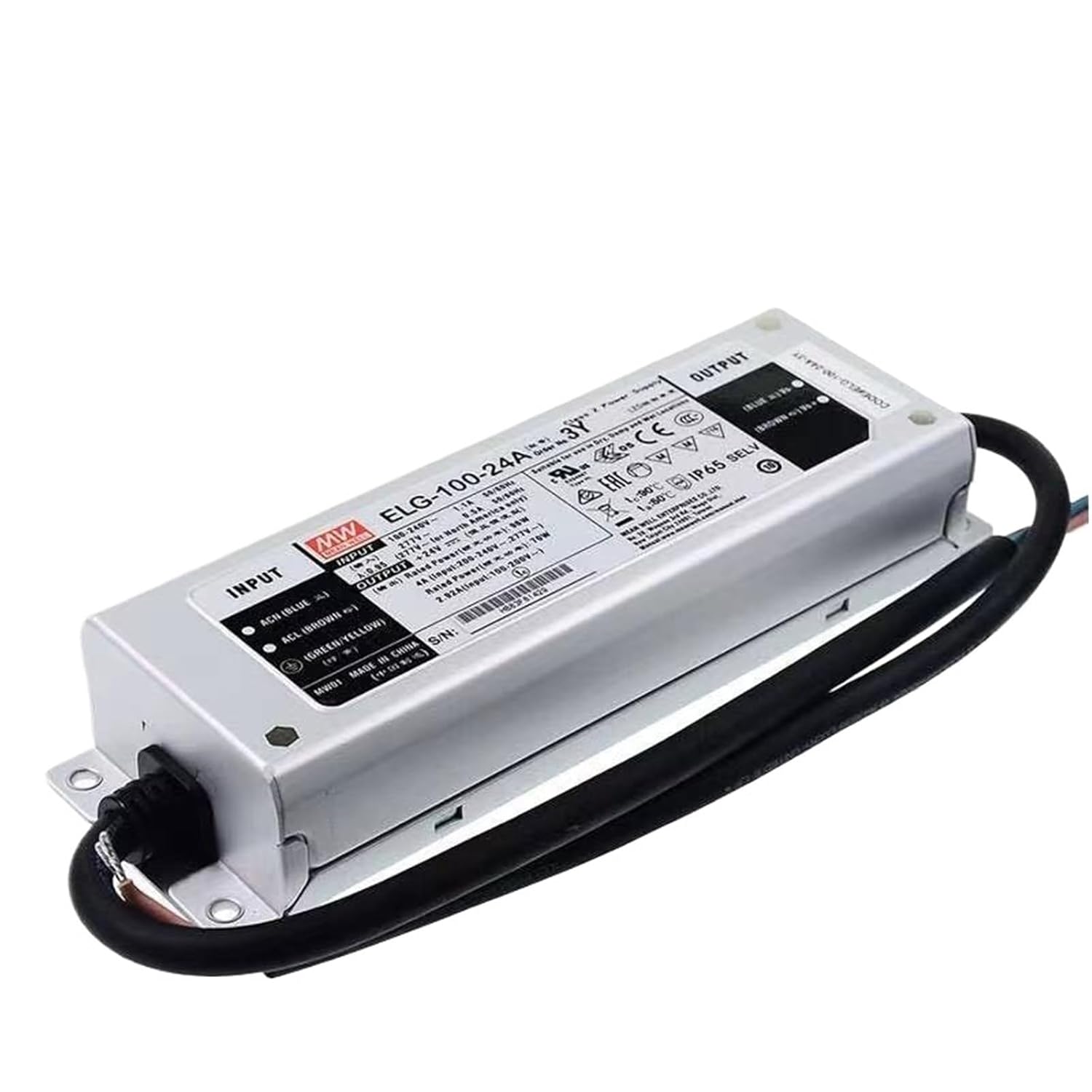 ELG-100-24A-3Y 24V 4A Constant Voltage LED Lighting Driver Buit-in Active PFC Function AC-DC Indoor Outdoor IP65